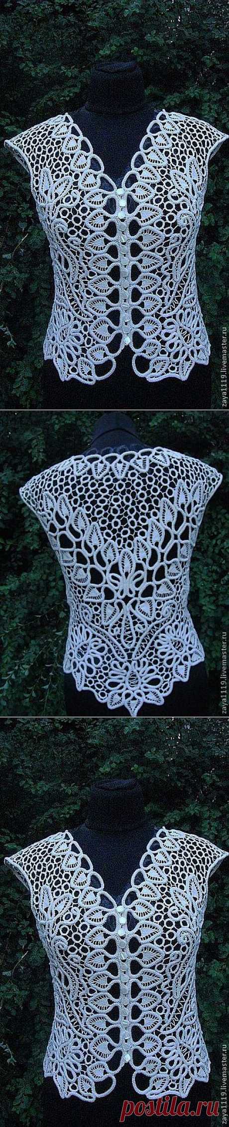 Блузка крючком "Летний ветерок" .