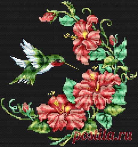 Колибри и гибискус | Все о рукоделии: схемы, мастер классы, идеи на сайте labhousehold.com
