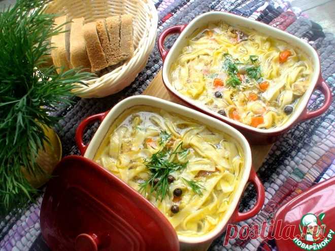Домашняя лапша в горшочке Кулинарный рецепт
