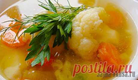 Мясной суп из цветной капусты