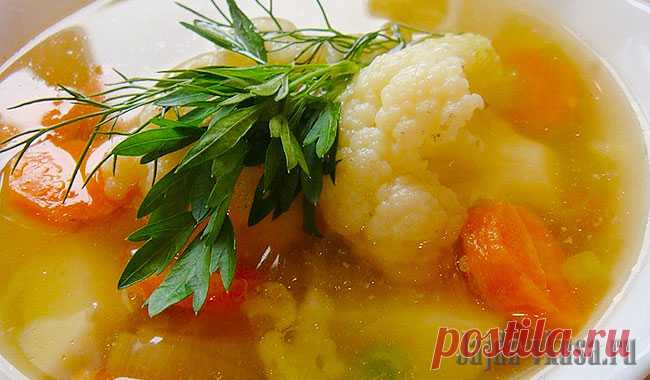 Мясной суп из цветной капусты
