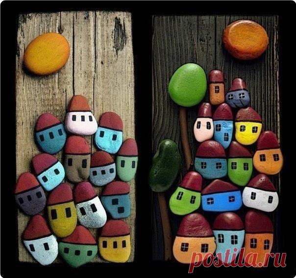 Kapтины из paскpaшeнных кaмнeй