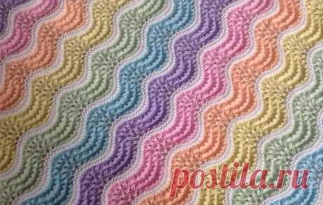 Красивый разноцветный волнистый узор (УЗОРЫ СПИЦАМИ) | Журнал Вдохновение Рукодельницы