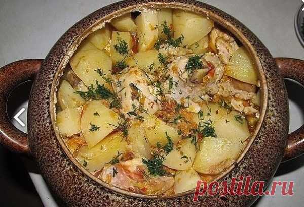 Мясо по-французски в горшочках