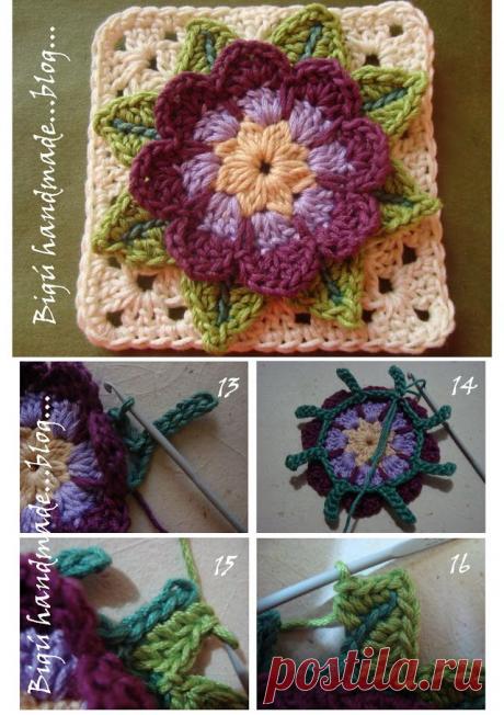 Outstanding Crochet: Waterflower Granny Tutorial.