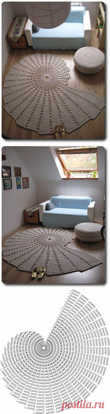 Коврик крючком оригинальной формы — Сделай сам, идеи для творчества - DIY Ideas