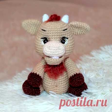 PDF Бычок Лаврик крючком. FREE crochet pattern; Аmigurumi animal patterns. Амигуруми схемы и описания на русском. Вязаные игрушки и поделки своими руками #amimore - корова, коровка, телёнок, бык, маленький бычок.
