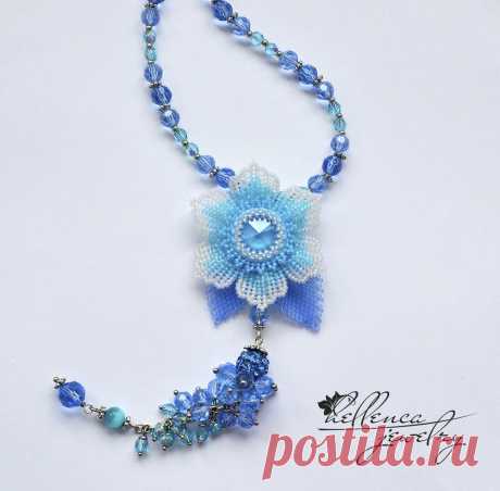 Создаем колье с цветком «Summer Blue» - Ярмарка Мастеров - ручная работа, handmade