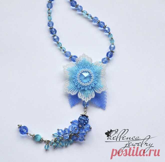 Создаем колье с цветком «Summer Blue» - Ярмарка Мастеров - ручная работа, handmade