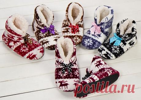 Плюшевые домашние тапочки с подошвой EVA по цене всего 487 рублей! Бесплатная доставка по всему миру!