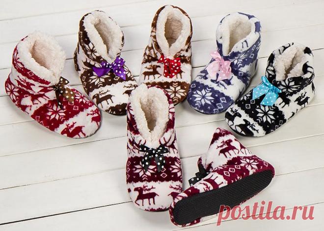 Плюшевые домашние тапочки с подошвой EVA по цене всего 487 рублей! Бесплатная доставка по всему миру!