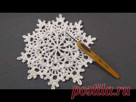 Сніжинка гачком, серветка Аріель, doily Ariel | зима гачком