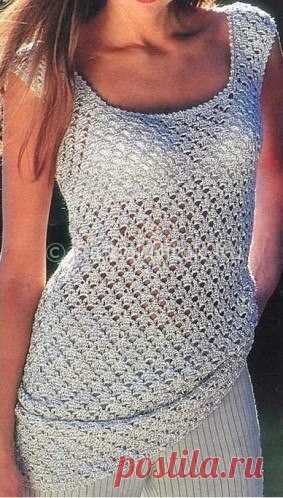 Жемчужный топ | Вязание для женщин | Вязание спицами и крючком. Схемы вязания.