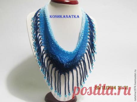 Плетем из бисера косынку «Зимний вечер»