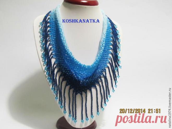 Плетем из бисера косынку «Зимний вечер»