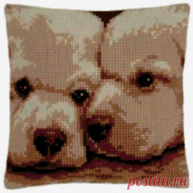 Предпросмотр - Схема вышивки &laquo;Подушка - щенки&raquo; - Автор «lucha» - Авторы - Вышивка крестом