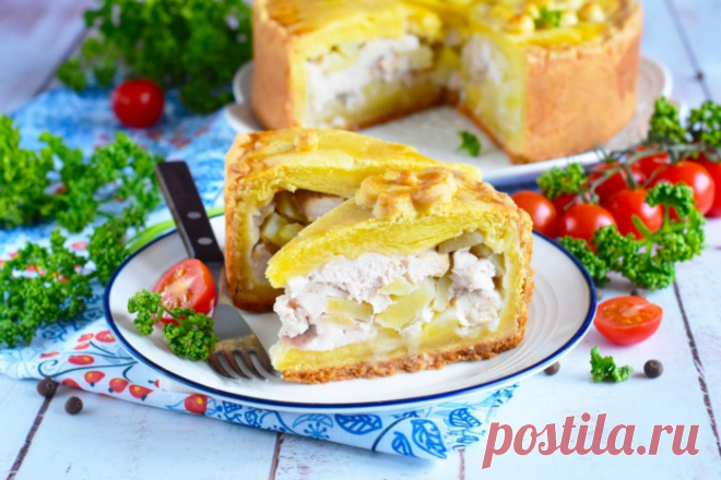Курник в духовке с курицей и картошкой