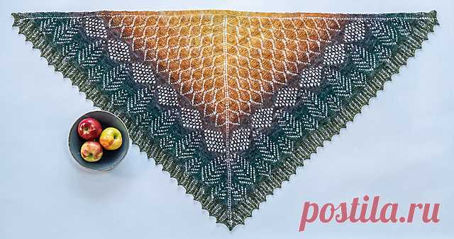 Ravelry: узор шали «Остров дикобраза» от Дениз Бартельс