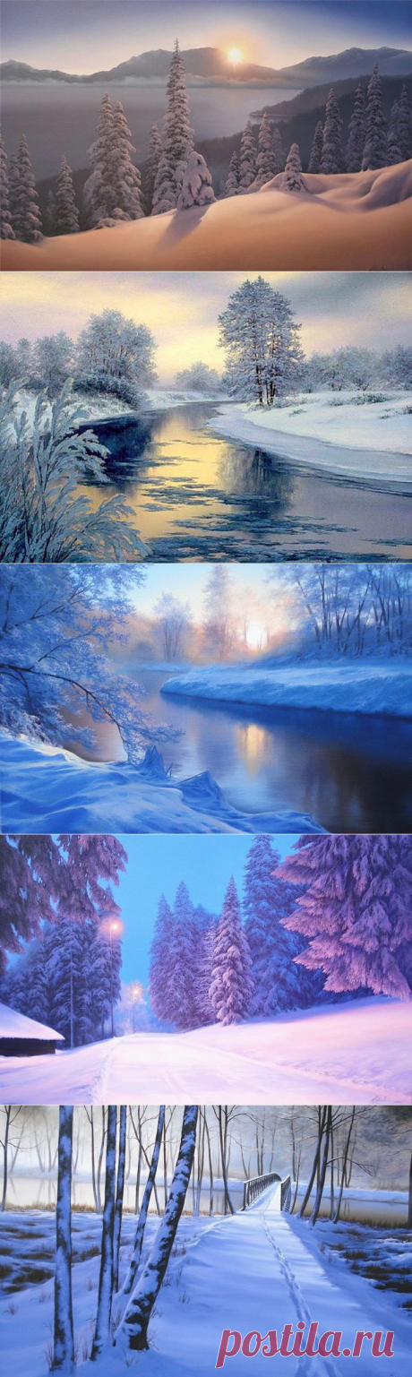 Художник Евгений Карлович. Зимние пейзажи..