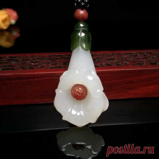 Hetian jade morning glory Pendant pendant necklace gifts for | Etsy