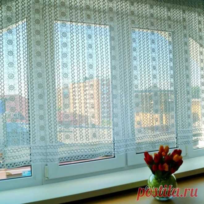 Вяжем ажурную штору