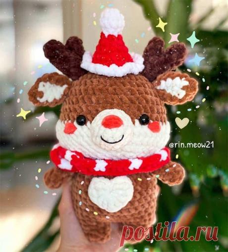 Северный Олень крючком. Амигуруми схемы и описания. Автор: @rin.meow21 | IRINELY.ART