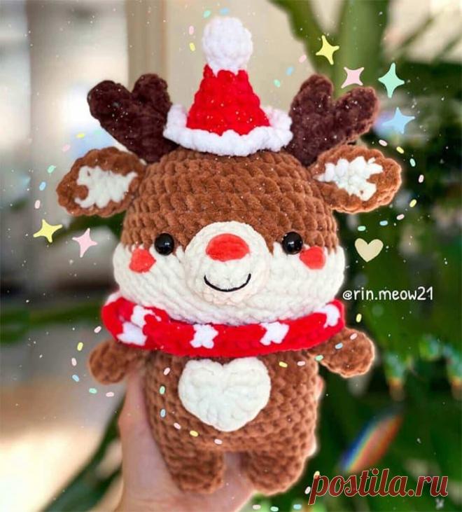 Северный Олень крючком. Амигуруми схемы и описания. Автор: @rin.meow21 | IRINELY.ART
