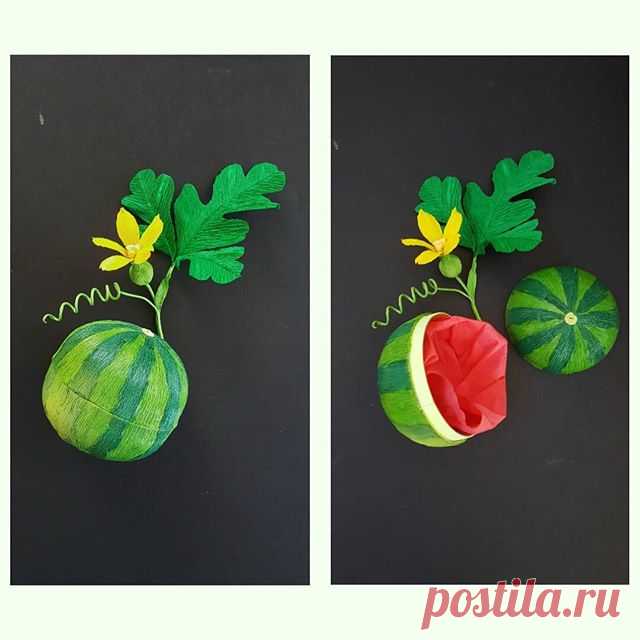 Morning Project: A Watermelon Box. I used a 4 inch diameter Nestler box from #castleintheair - with a 'watermelon' shade of fine crepe aka 32g  No. 14 