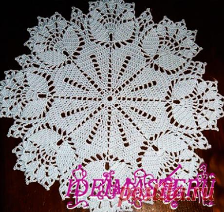 Салфетка круглая крючком | Идеи Мастеру