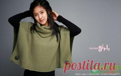 пончо спицами