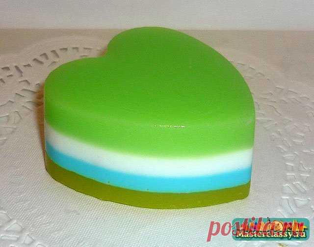 Мыло ручной работы Многослойное сердце, Мастер класс по мыловарению