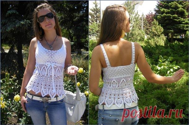 Красивые летние ажурные топы крючком. Описание, схемы, выкройка