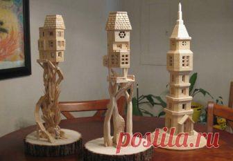 Удивительные вещи из зубочисток Американский художник Боб Морхед (Bob Morehead) из городка Вирджиния-Бич, штат Вирджиния, уже более тридцати лет занимается созданием архитектурных миниатюр, используя для этого обычные зубочистки и к...