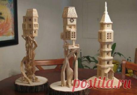 Удивительные вещи из зубочисток Американский художник Боб Морхед (Bob Morehead) из городка Вирджиния-Бич, штат Вирджиния, уже более тридцати лет занимается созданием архитектурных миниатюр, используя для этого обычные зубочистки и к...