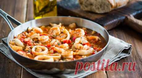 Рагу из трески и морепродуктов