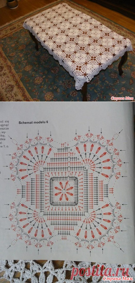Моя первая скатерть. крючком) - Вязание - Страна Мам