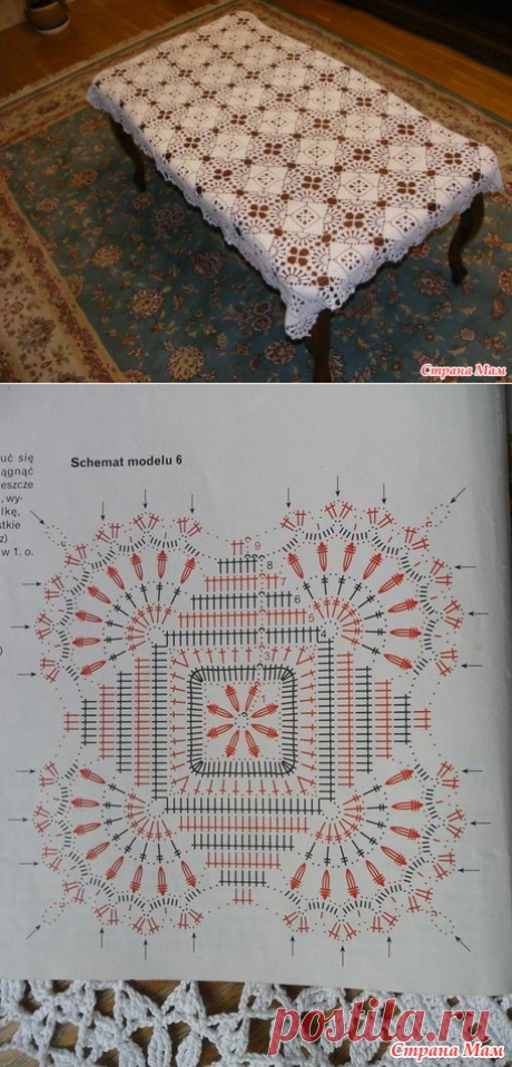 Моя первая скатерть. крючком) - Вязание - Страна Мам