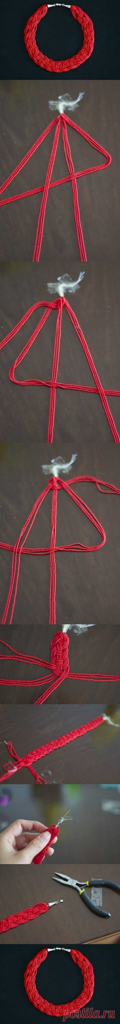 DIY Stylish Braided Bead Neklace | www.FabArtDIY.com
