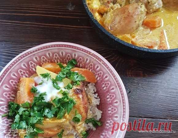 Карри из курицы с рисом на кокосовом молоке
