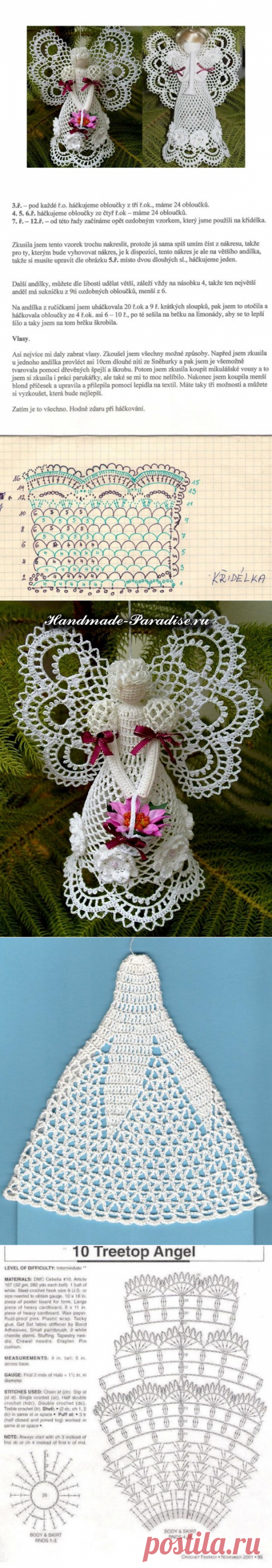 Схемы ажурных ангелов крючком - Handmade-Paradise
