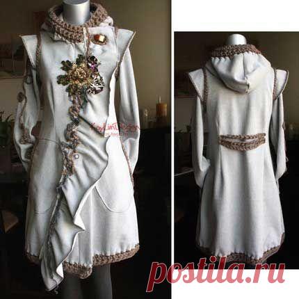 Комбинированное вязание и декор футболок / Худи, свитшоты и толстовки: идеи декора /