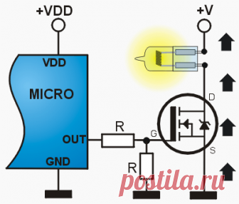 Como conectar un mosfet de potencia a un microcontrolador | Inventable En este artículo describo en modo simple y ejemplificado, la conexión de mosfets a microcontroladores u otros circuitos digitales para controlar motores, leds o cualquier dispositivo de potencia que trabaje con baja tensión continua (DC). Los mosfets de potencia (power mosfets) son componentes electrónicos que nos permiten de controlar corrientes muy elevadas. Como en el … Seguir leyendo Como conectar u...