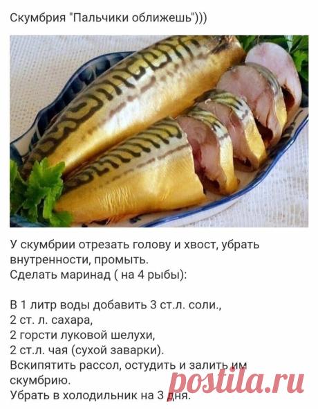 "Копчёная" скумбрия, солёная в луковой шелухе и в чае.