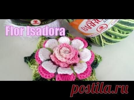 Flor de Crochê - Flor Isadora "Diandra Schmidt Rosa"