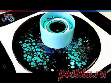 CELLS Go Wild - Must See! Open Cup Acrylic Pour GALAXY🌌 Easy Fluid Art | Abstract Deep Space