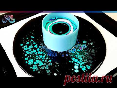 CELLS Go Wild - Must See! Open Cup Acrylic Pour GALAXY🌌 Easy Fluid Art | Abstract Deep Space
