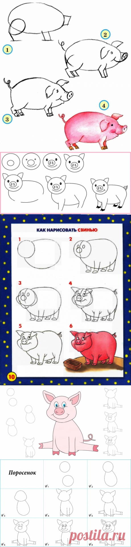 Как нарисовать свинью: много вариантов — Сделай сам, идеи для творчества - DIY Ideas