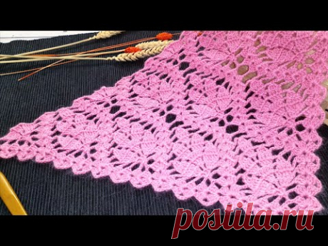Эта шаль не оставит Вас равнодушными//Шаль//Палантин//Crochet shawl - YouTube