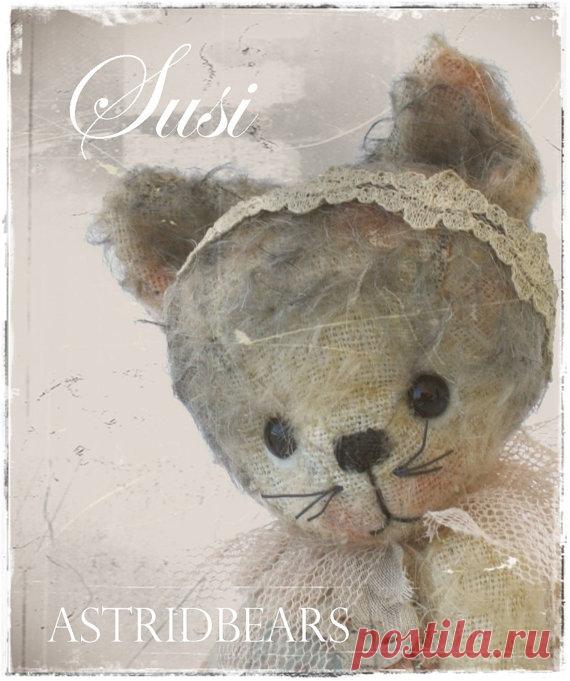 pattern kitten cat Susi epattern 5 inch by ASTRIDBEARS - PDF sewing stuffed animals ♥ INSTANT DOWNLOAD♥ Susi Kitten pattern by Astrid Maas - PDF format Susi is 13 cm / 5 inch tall The pattern are included the photos, the instructions, the material list, the pattern for Susi, and the pattern for the trousers. You need for Susi mohair 20 x 8 inch (50 x 20 cm).  ♥ COUPON