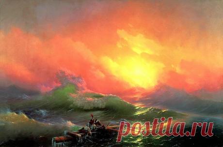 АЙВАЗОВСКИЙ Иван - Девятый вал. 900 Картин самых известных русских художников. Описание картины, скачать репродукцию.